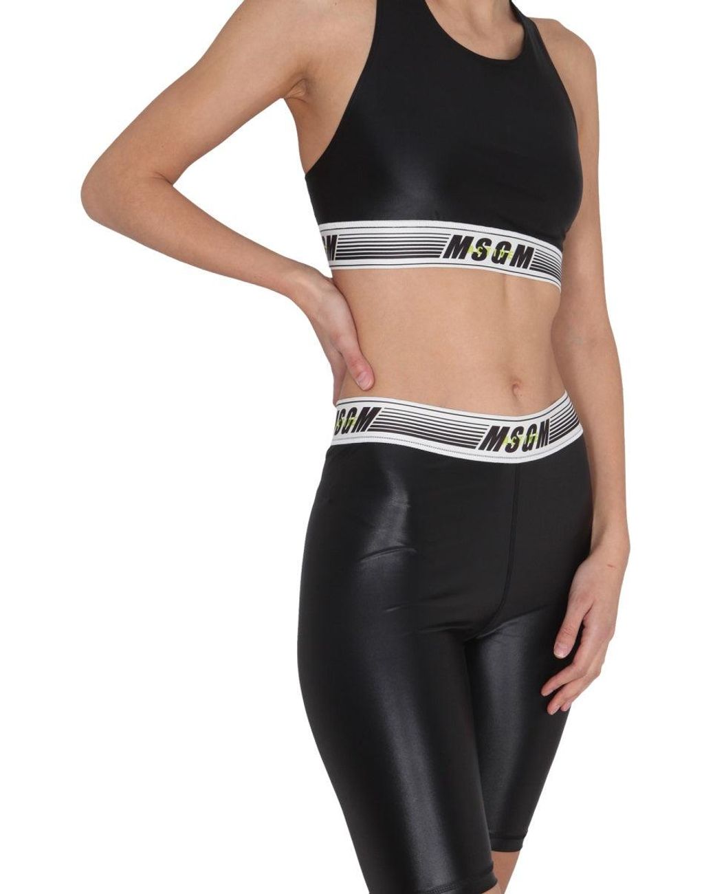 MSGM Black Activewear Top