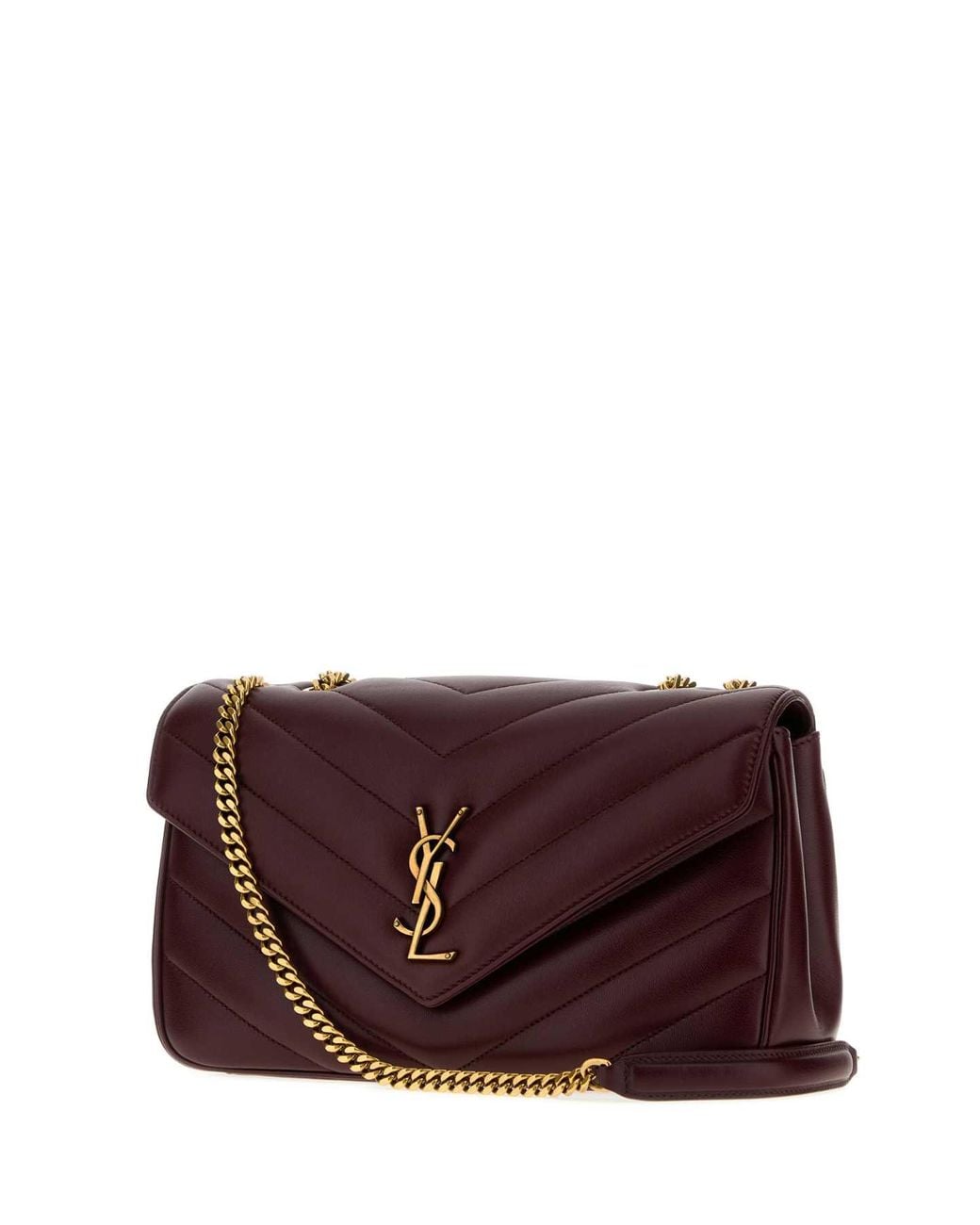 Saint Laurent Purple Medium Loulou Leather Shoulder Handbag