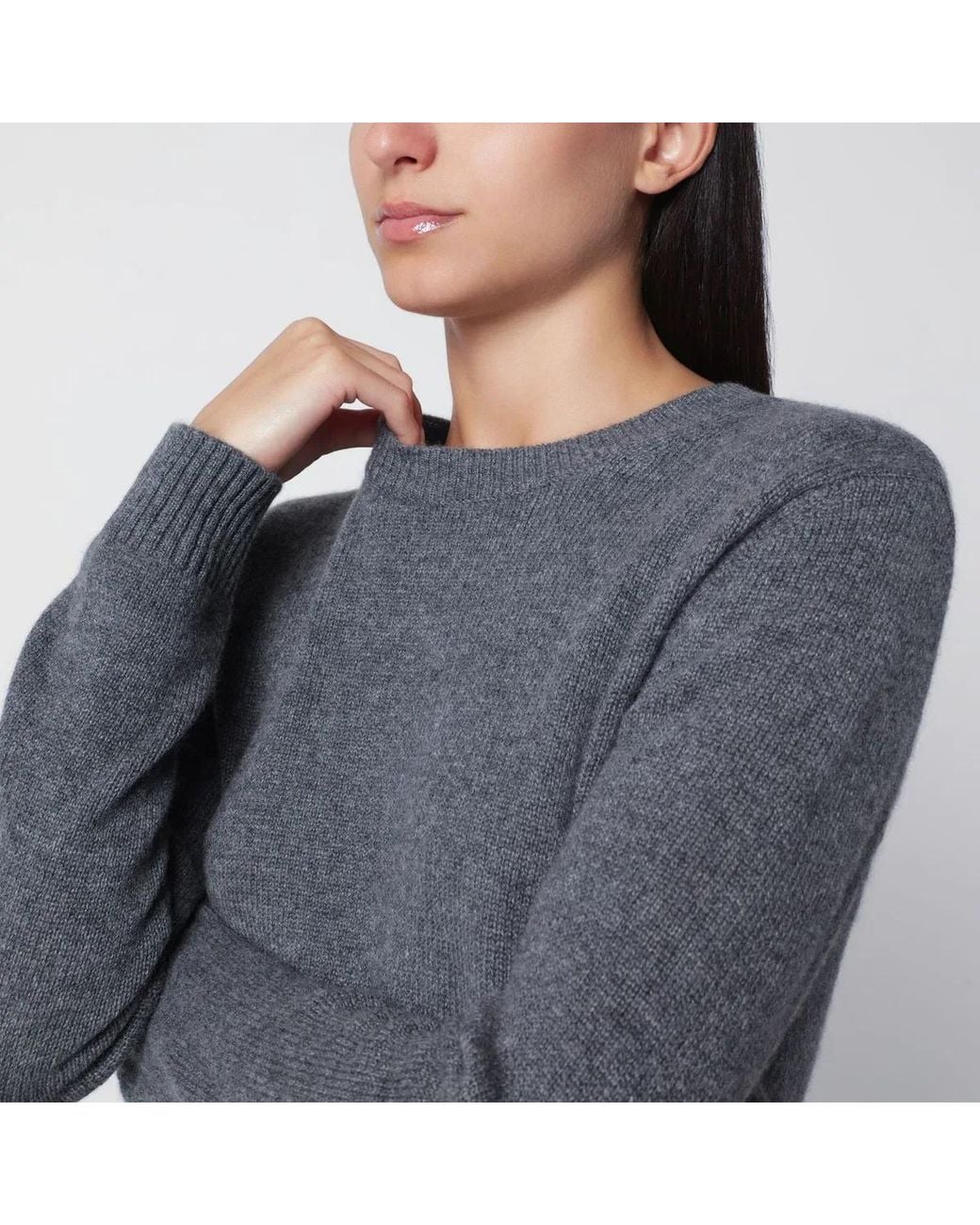 Lisa Yang Gray Mable Crewneck Sweater