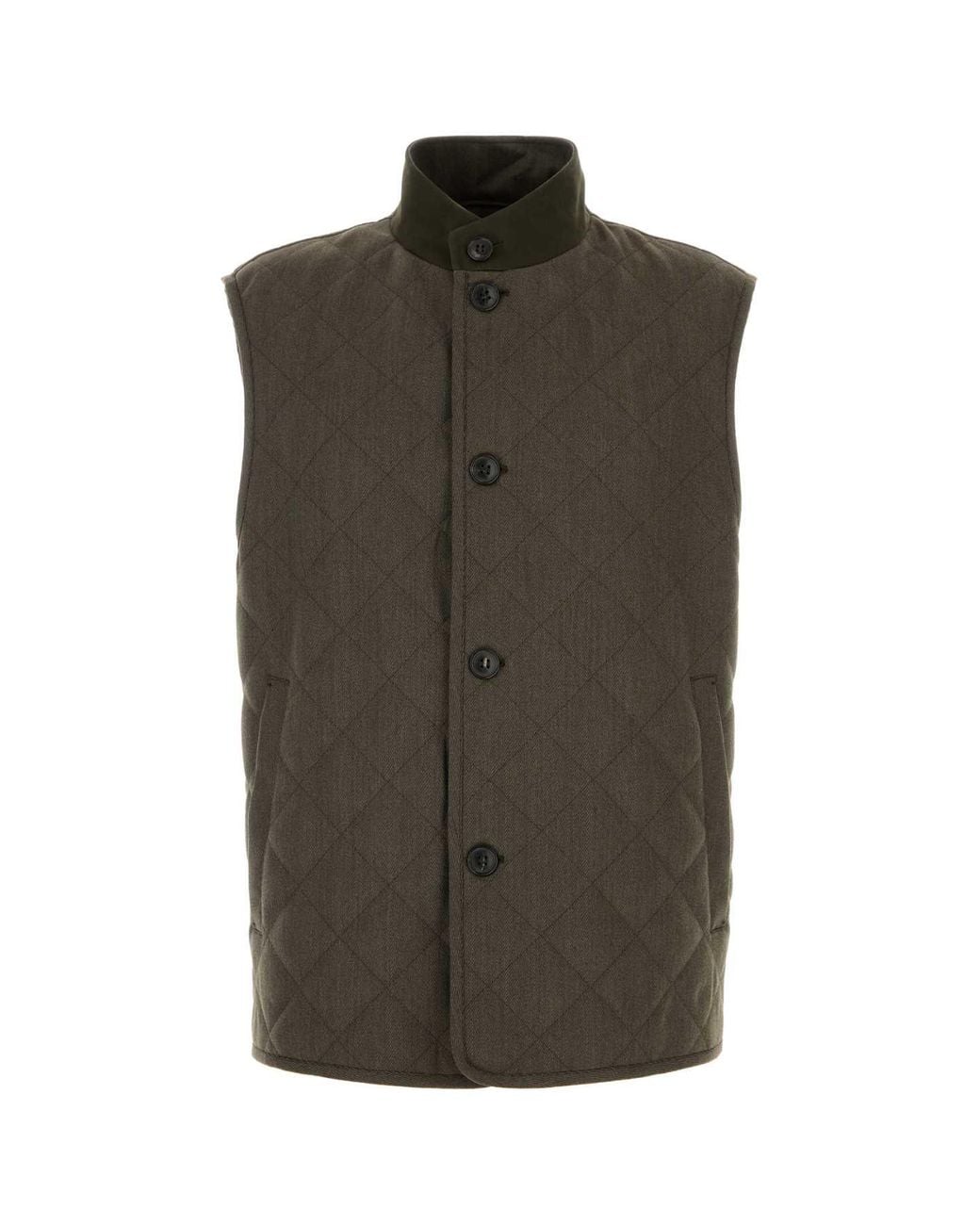 Zegna Green Mud Wool Vest For for men