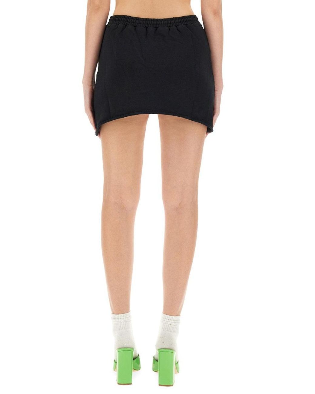 Barrow Black Cotton Mini Skirt