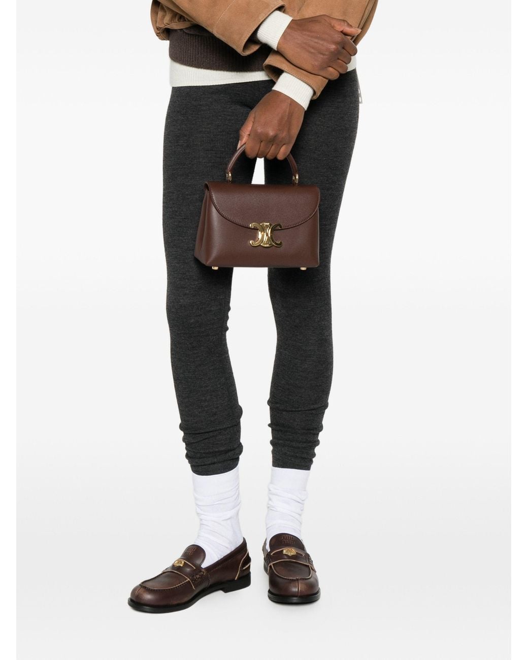 Céline Brown Chestnut Teen Nino Calfskin Shoulder Bag