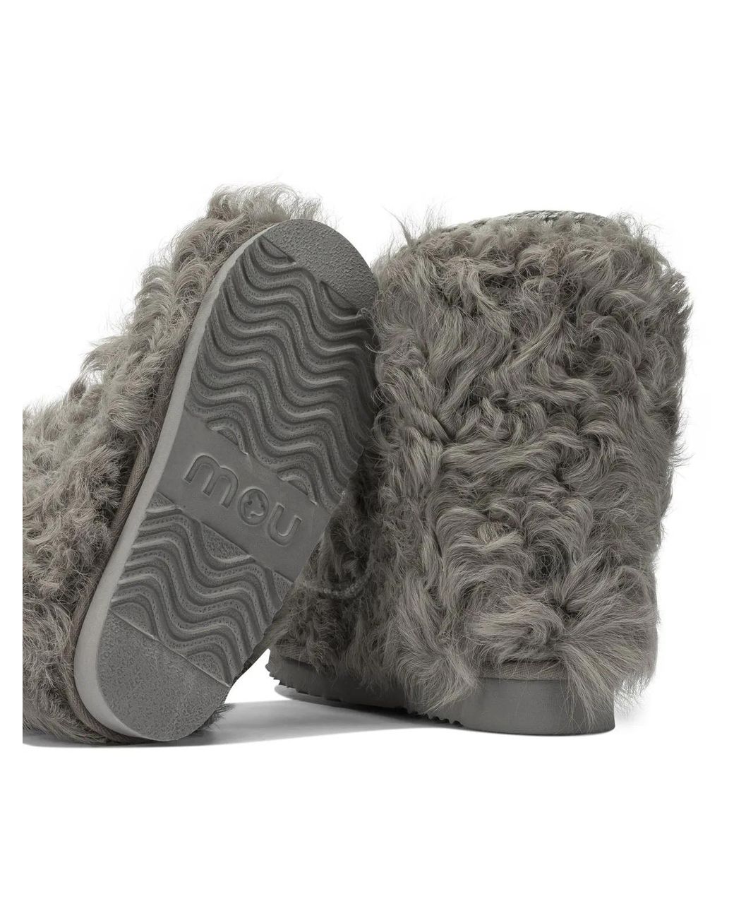 Mou Gray Sheepskin Ankle Boots