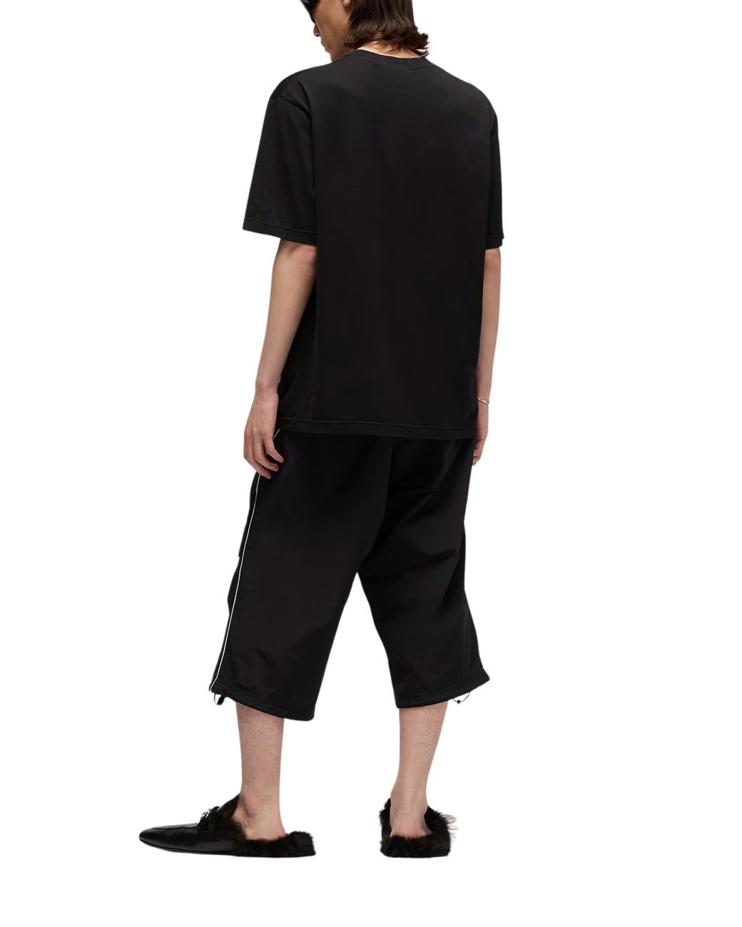 Gucci Black Cotton T-Shirt With Muted Web for men