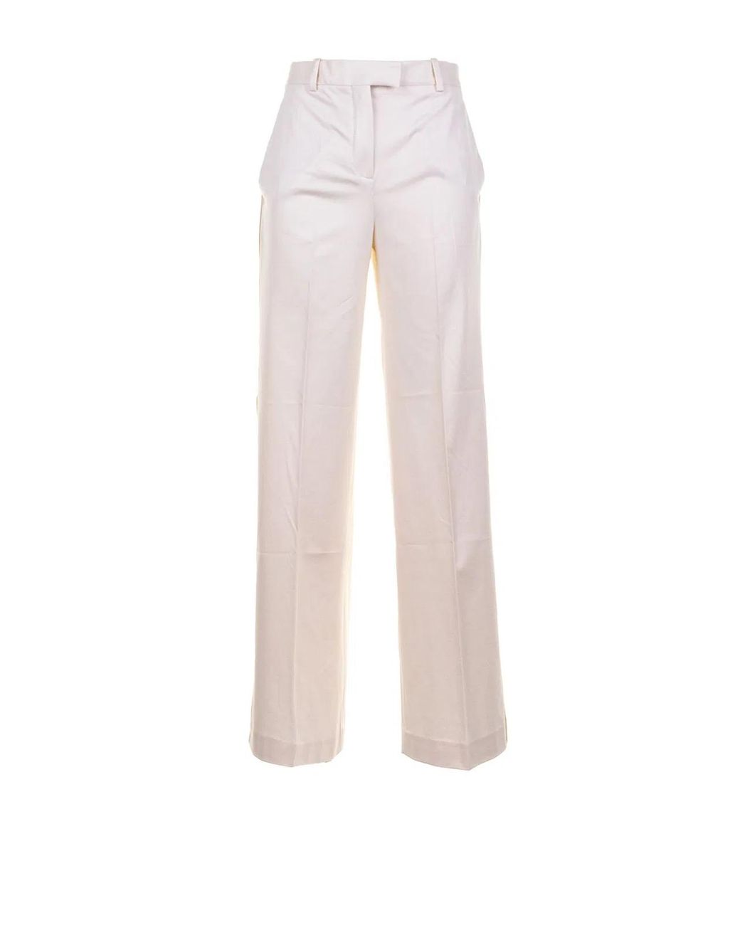 Circolo 1901 White High-Waisted Jersey Trousers