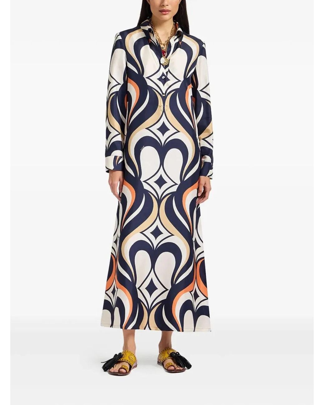 LaDoubleJ Blue Geometric Pattern Dress
