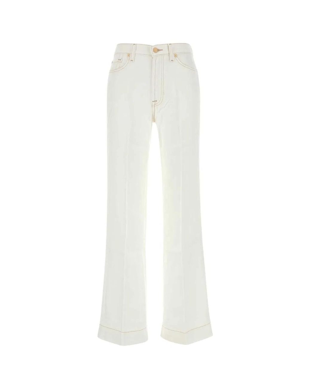 7 For All Mankind White Modern Dojo Tailorless Colored Tencel Blanc