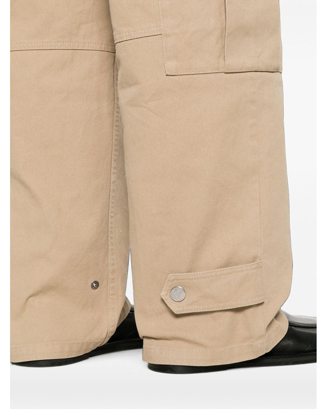 AMI White Panelled Straigh-Leg Cargo Pants for men