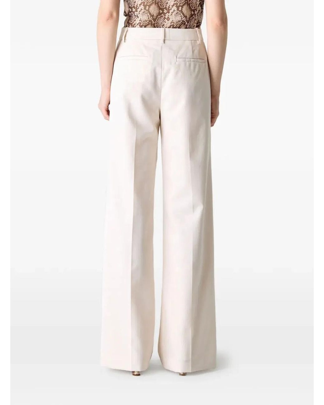 Nili Lotan White Rivers Wide Leg Raw Trousers