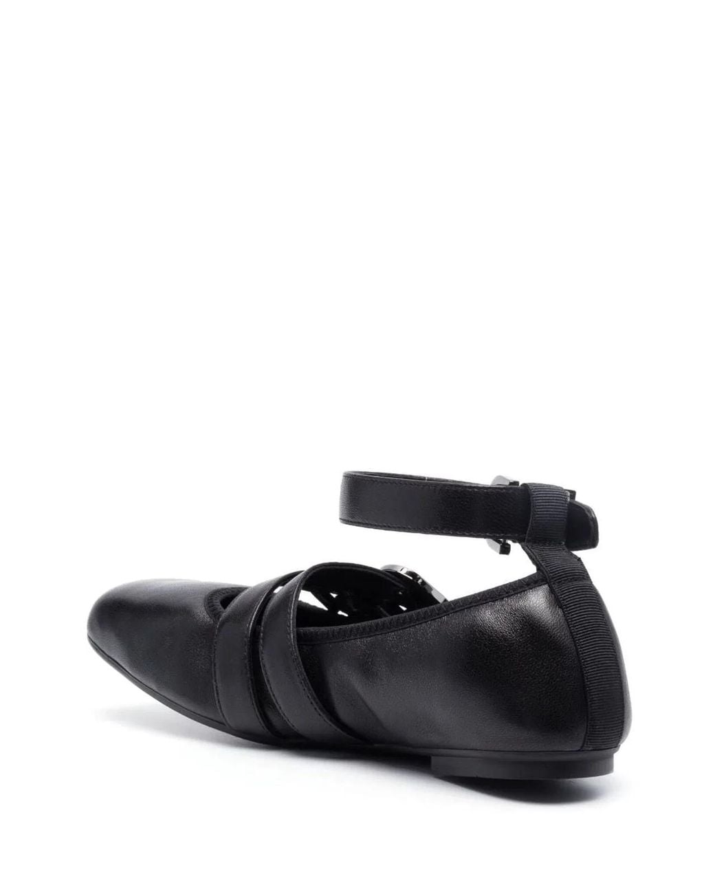 Stuart Weitzman Black Leather Ballerina Shoes
