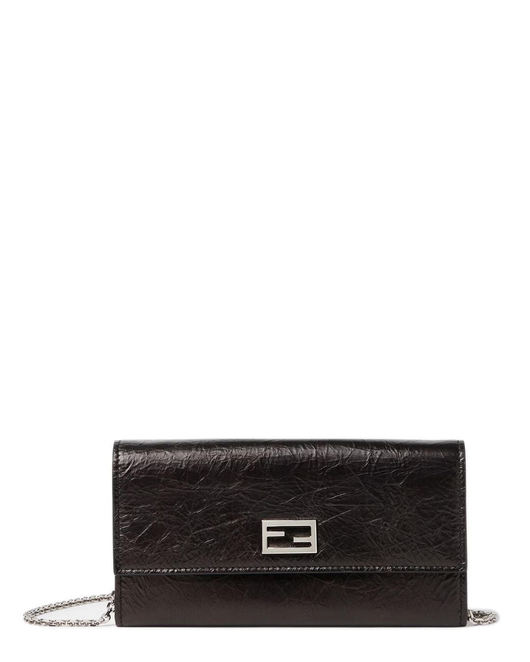 Fendi White Leather Tube Wallet