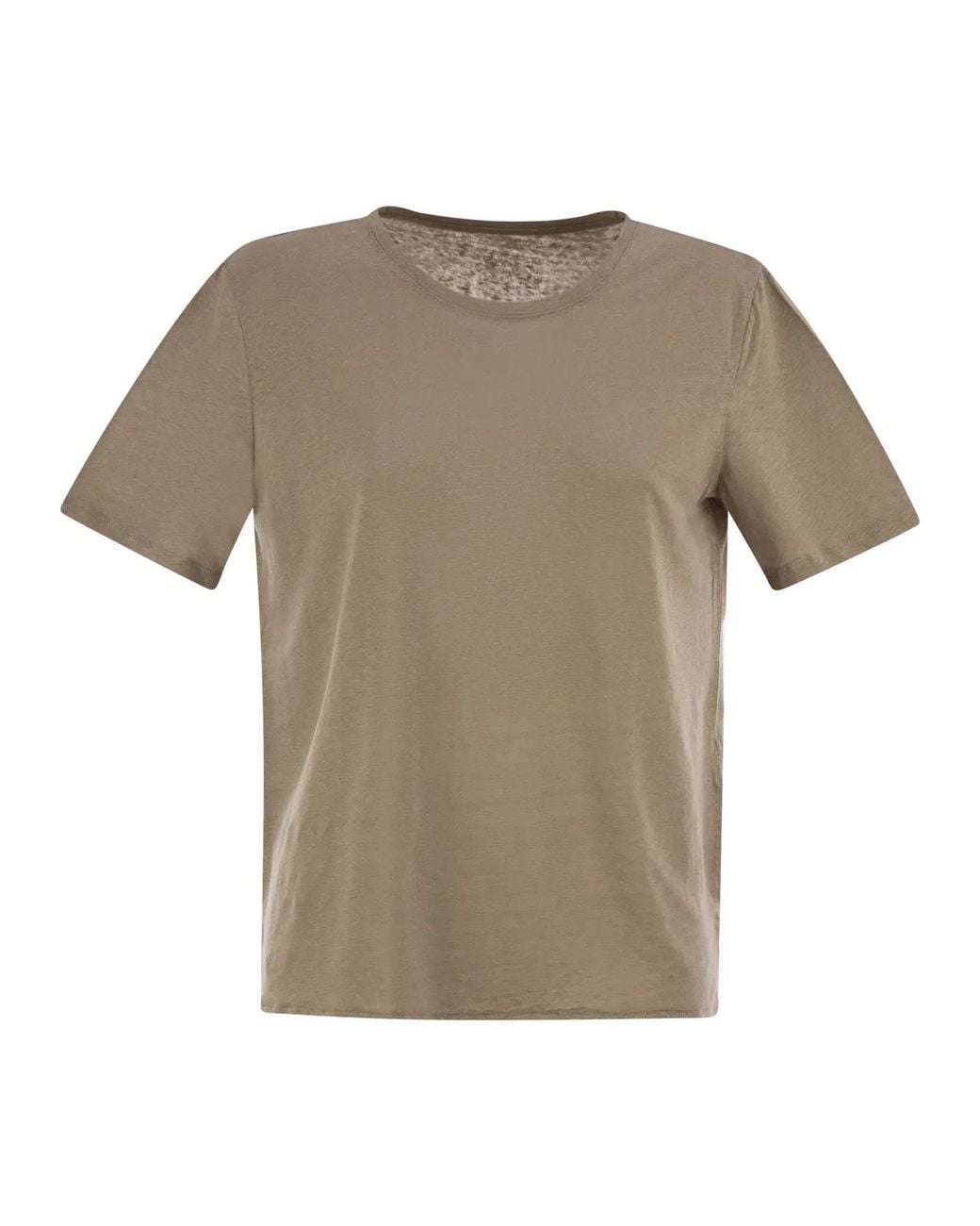Majestic Gray Linen Crew-Neck T-Shirt
