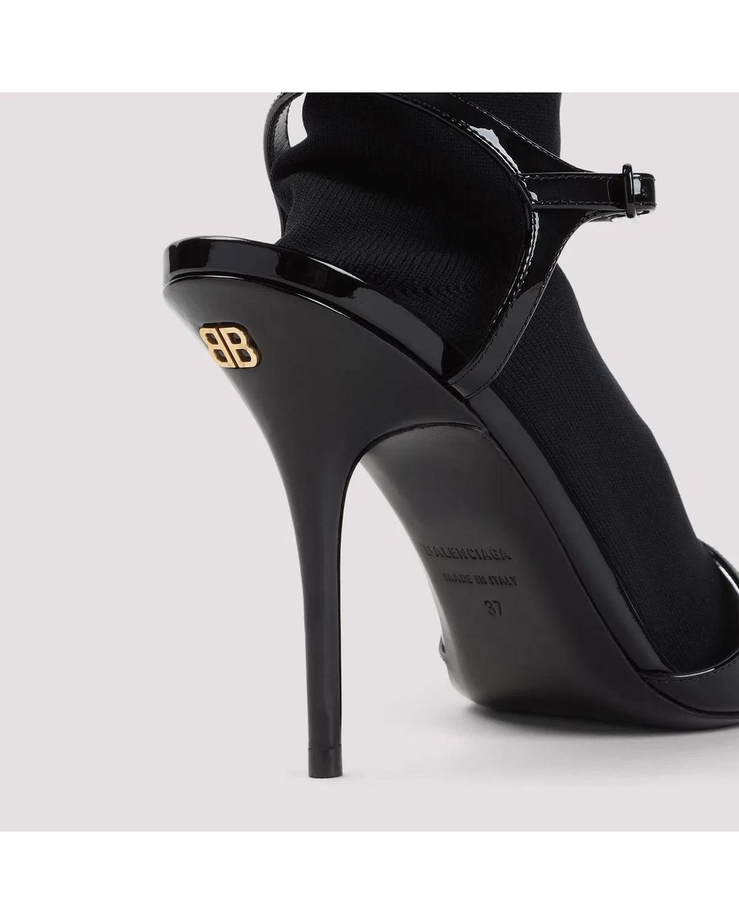 Balenciaga Black High Heel Sandals