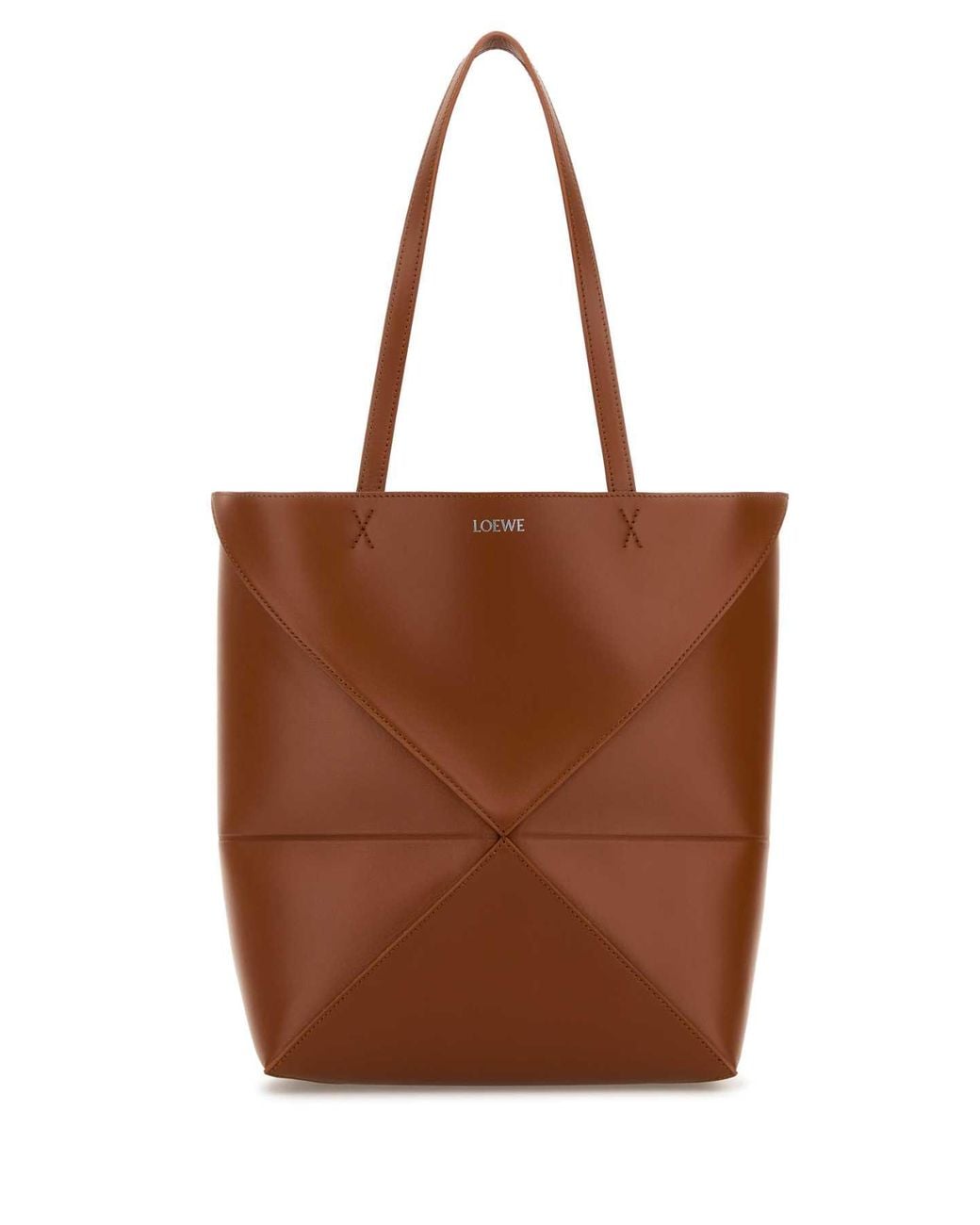 Loewe Brown Caramel Leather Medium Puzzle Fold Shopping Bag