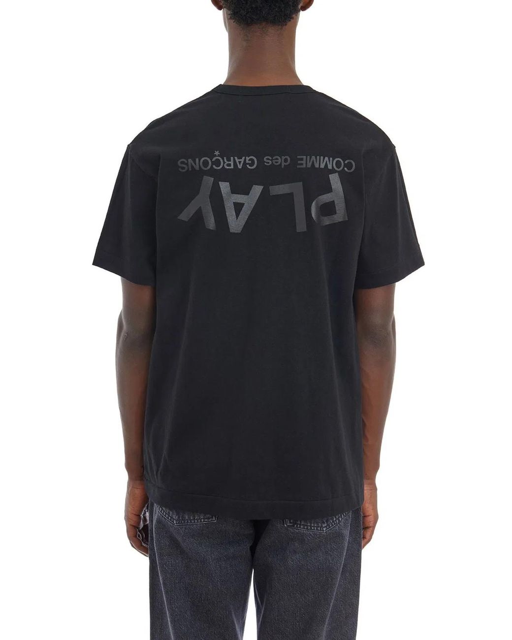 COMME DES GARÇONS PLAY Black Printed Cotton T-Shirt for men