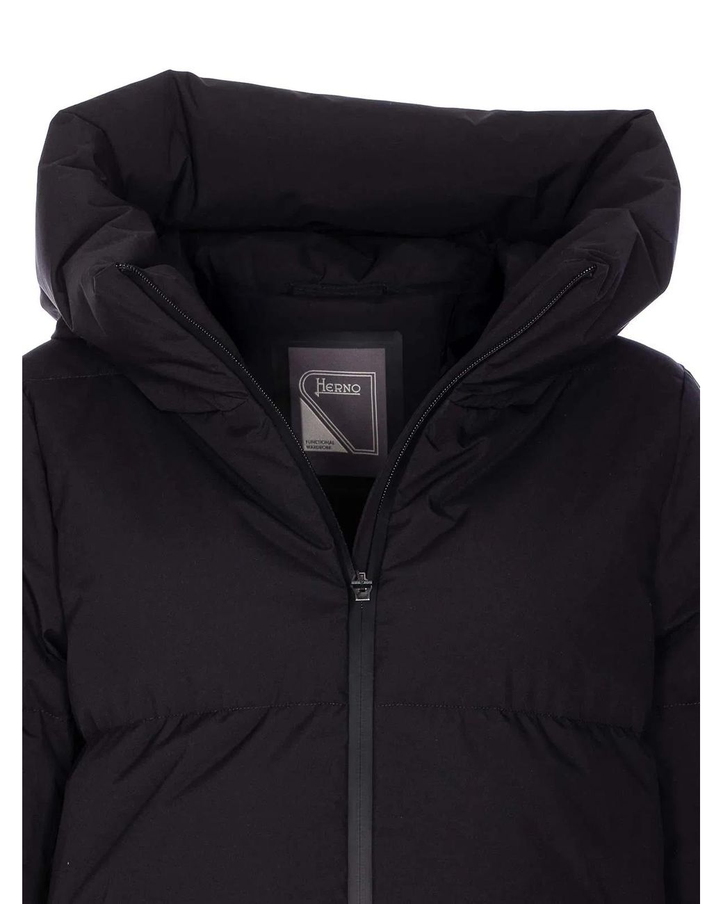 Herno Blue Short Down Jacket With Zip Closure