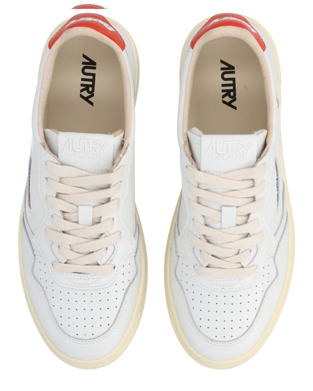 Autry White "Medalist Low" Sneaker