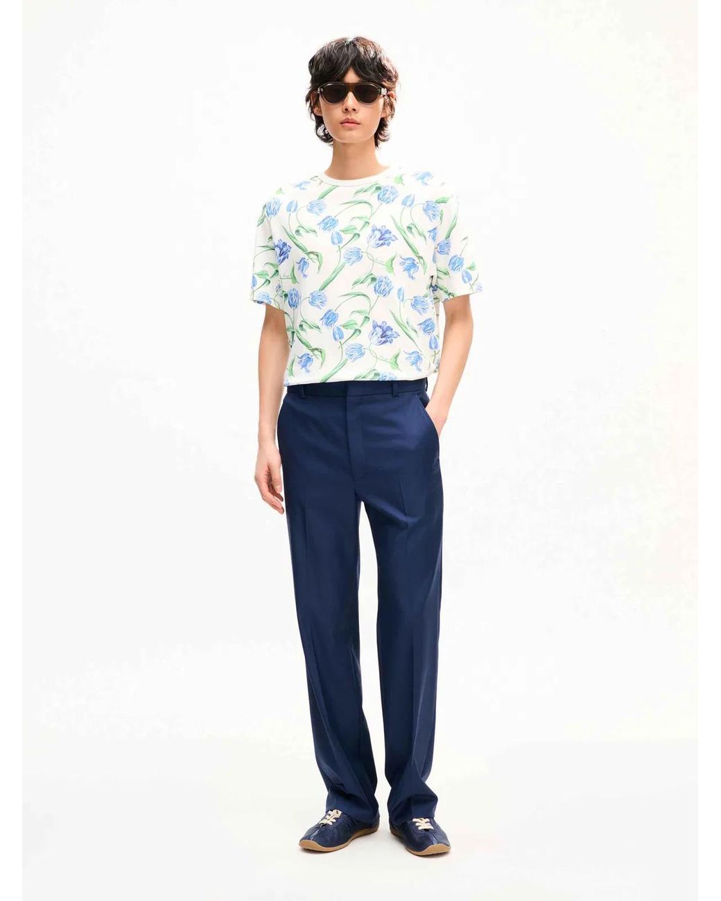 KENZO Blue Tulip' Cotton T-Shirt for men