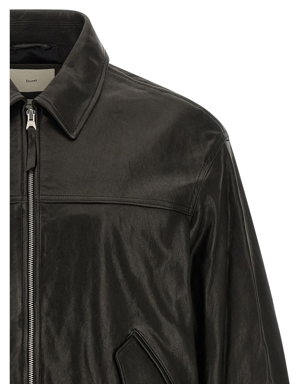 DUNST Black Leather Blouson for men