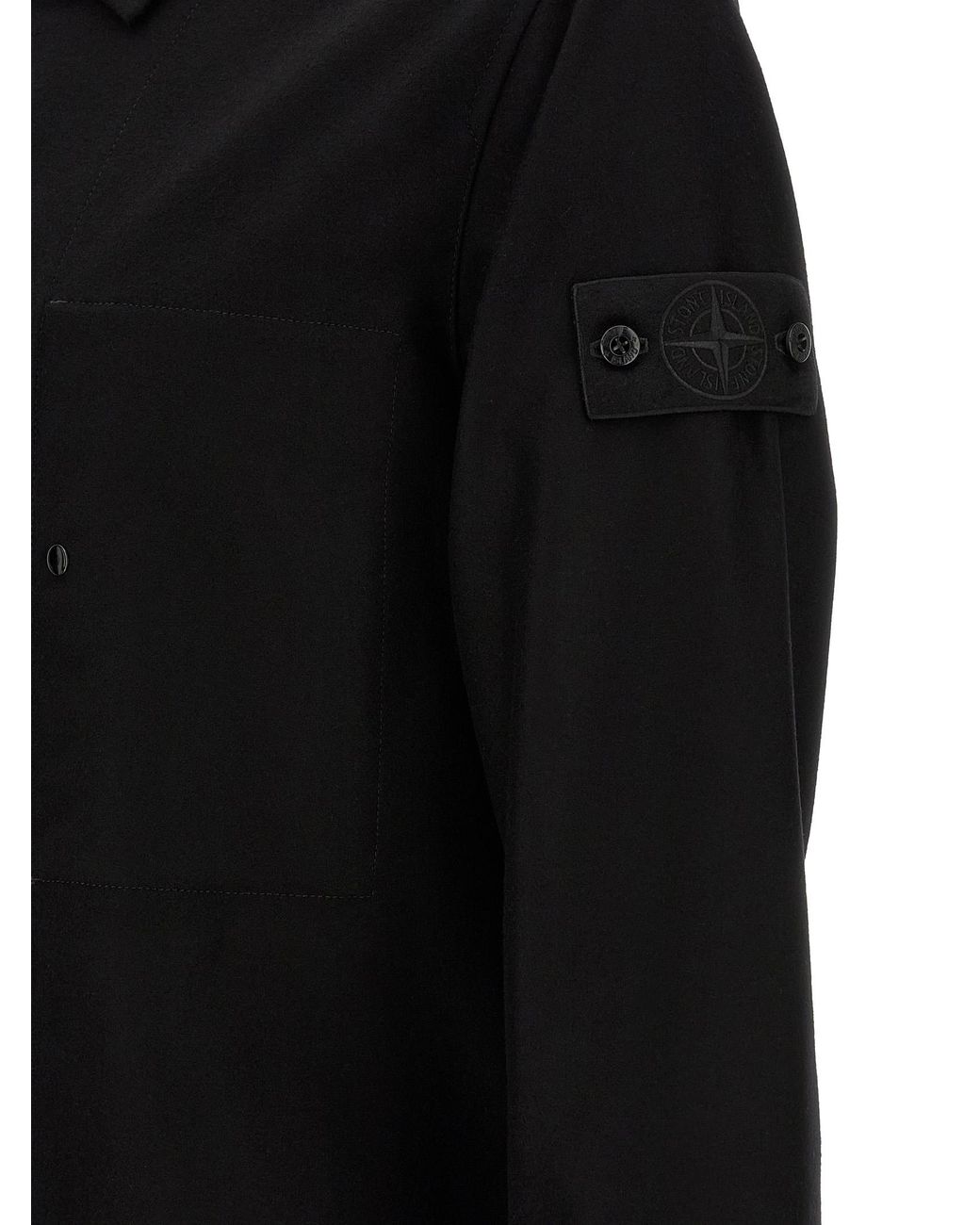 Stone Island Black 'Badge Ghost' Overshirt for men