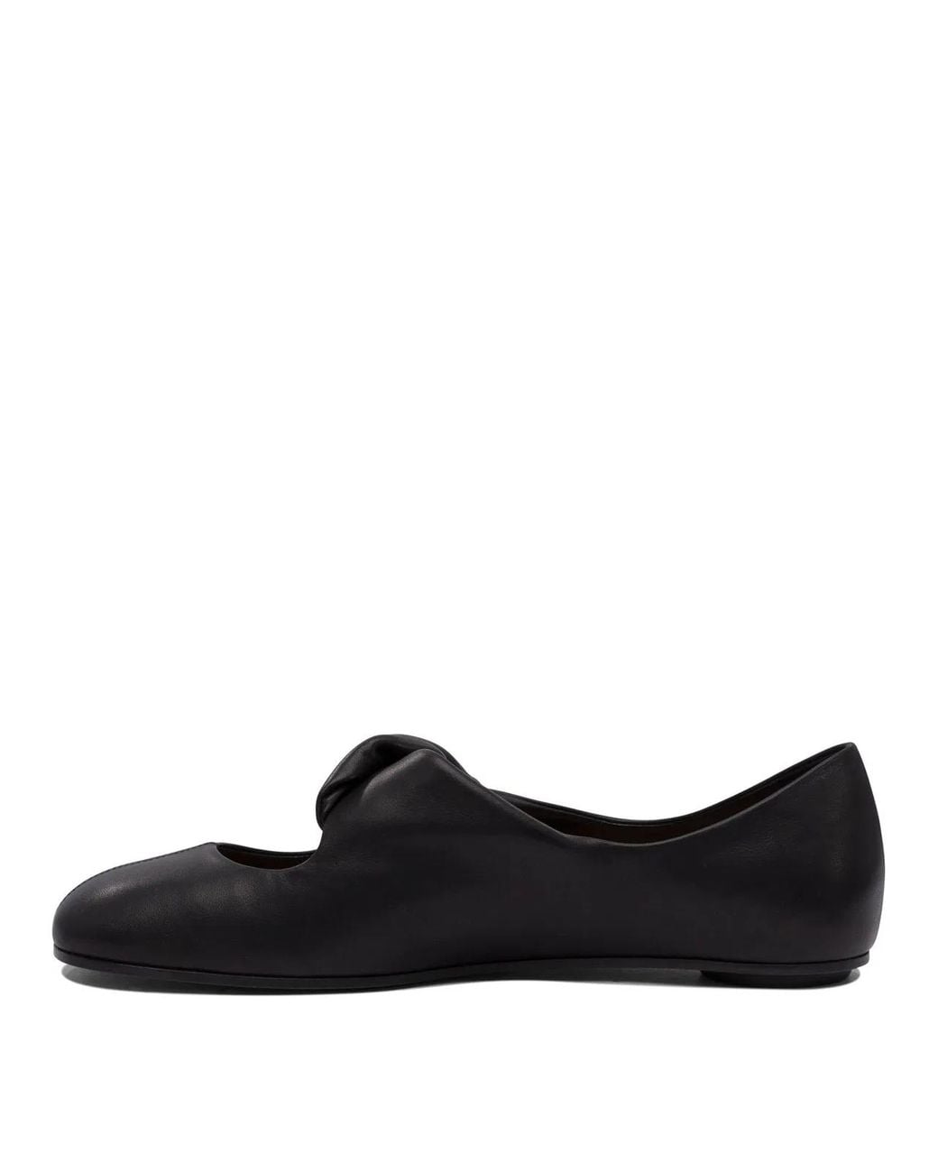 McQueen Black Twist Detailing Ballet Flats