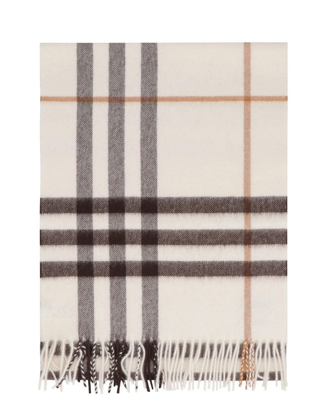Burberry Natural Checked Cashmere Scarf