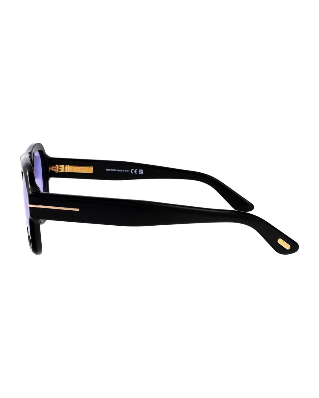 Tom Ford Blue Nero Lucido Viola Acetate Sunglasses for men