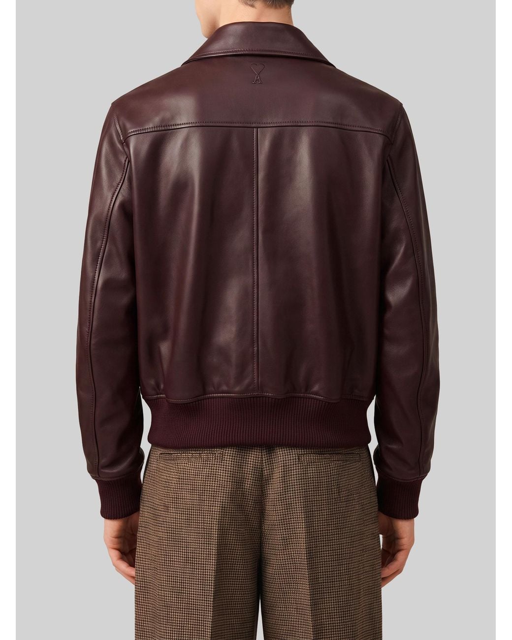 AMI Brown Zip Bomber Jacket for men