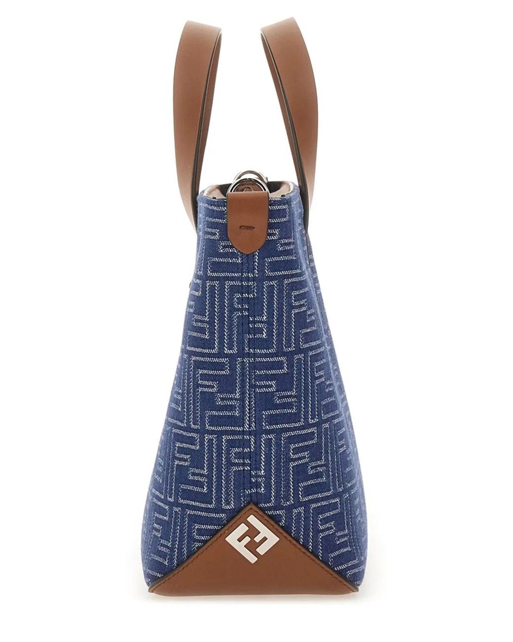 Fendi Blue Small Tote Bora Ff for men
