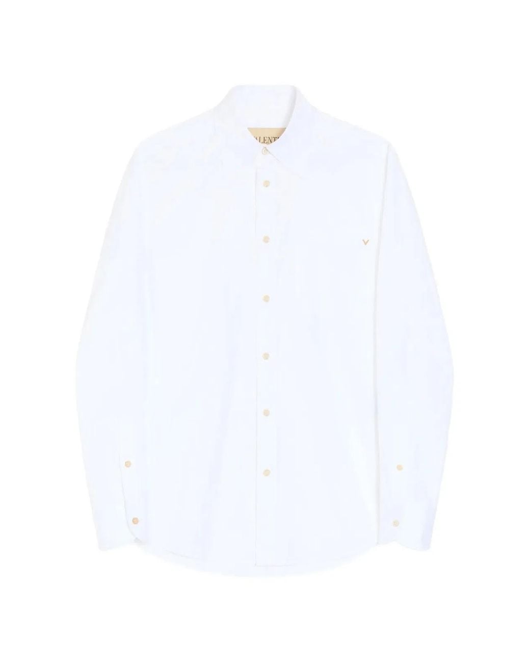 Valentino Garavani White Oxford Cotton Shirt With Vgold for men