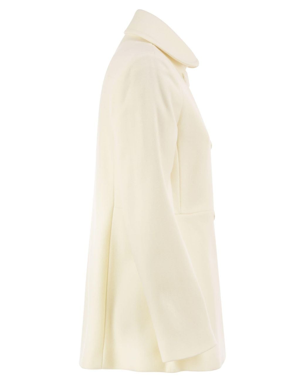 Fay Natural Wool-Blend Short Coat With 3 Ganci