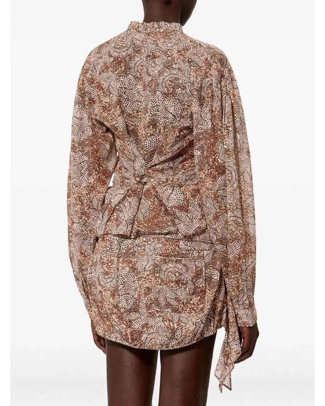 Isabel Marant Orange Celeny Printed Blouse