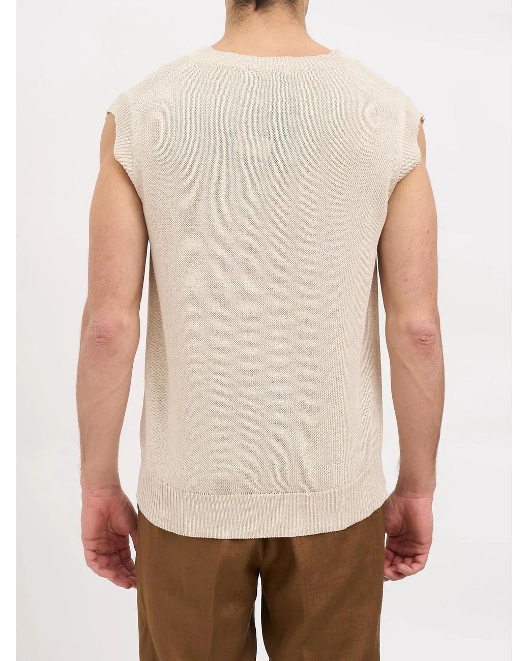 Daniele Alessandrini White Knitted Vest for men