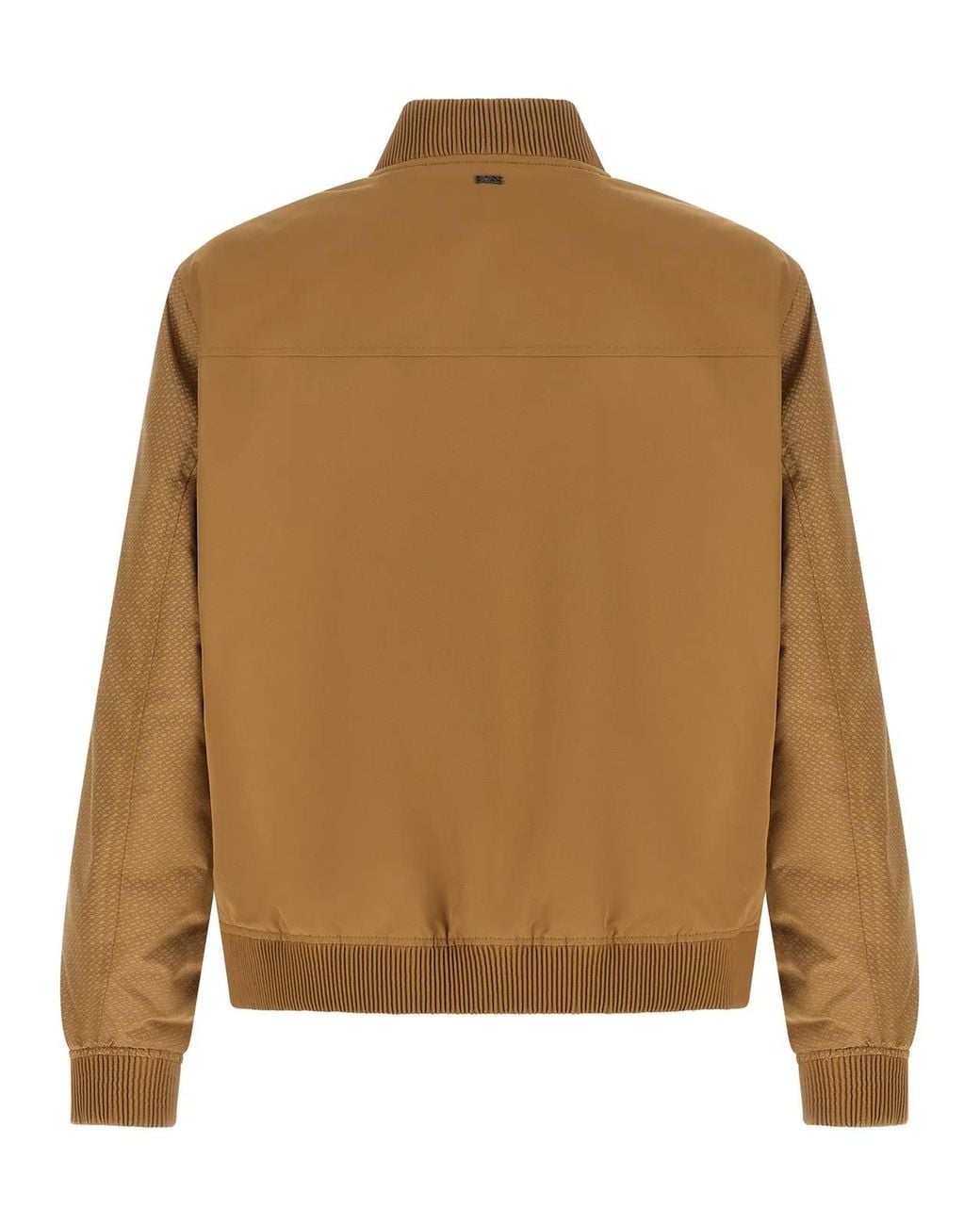 Boss Brown Monogram Sleeve Bomber Jacket for men