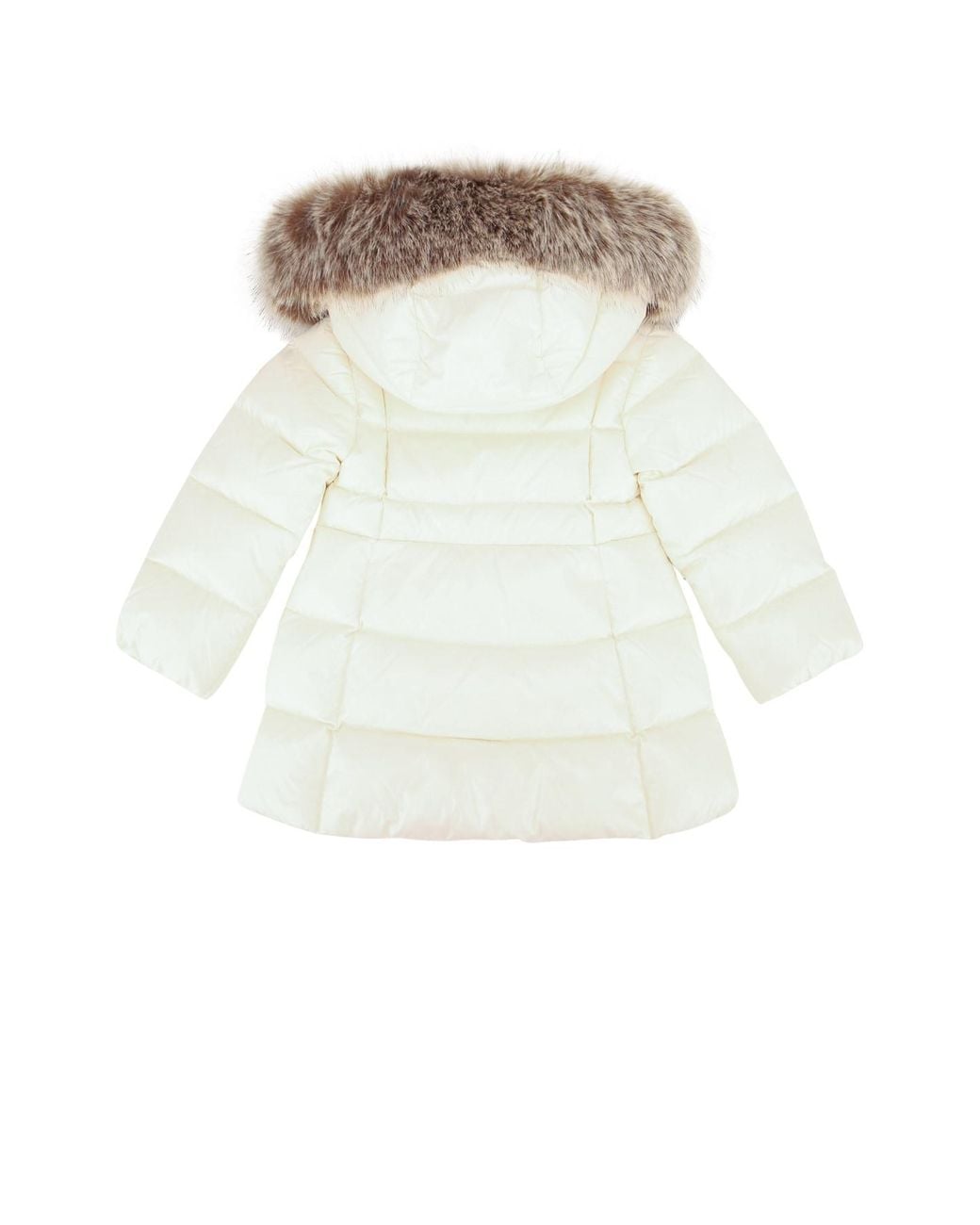 Moncler White Emma Long Parka Jacket For Kids