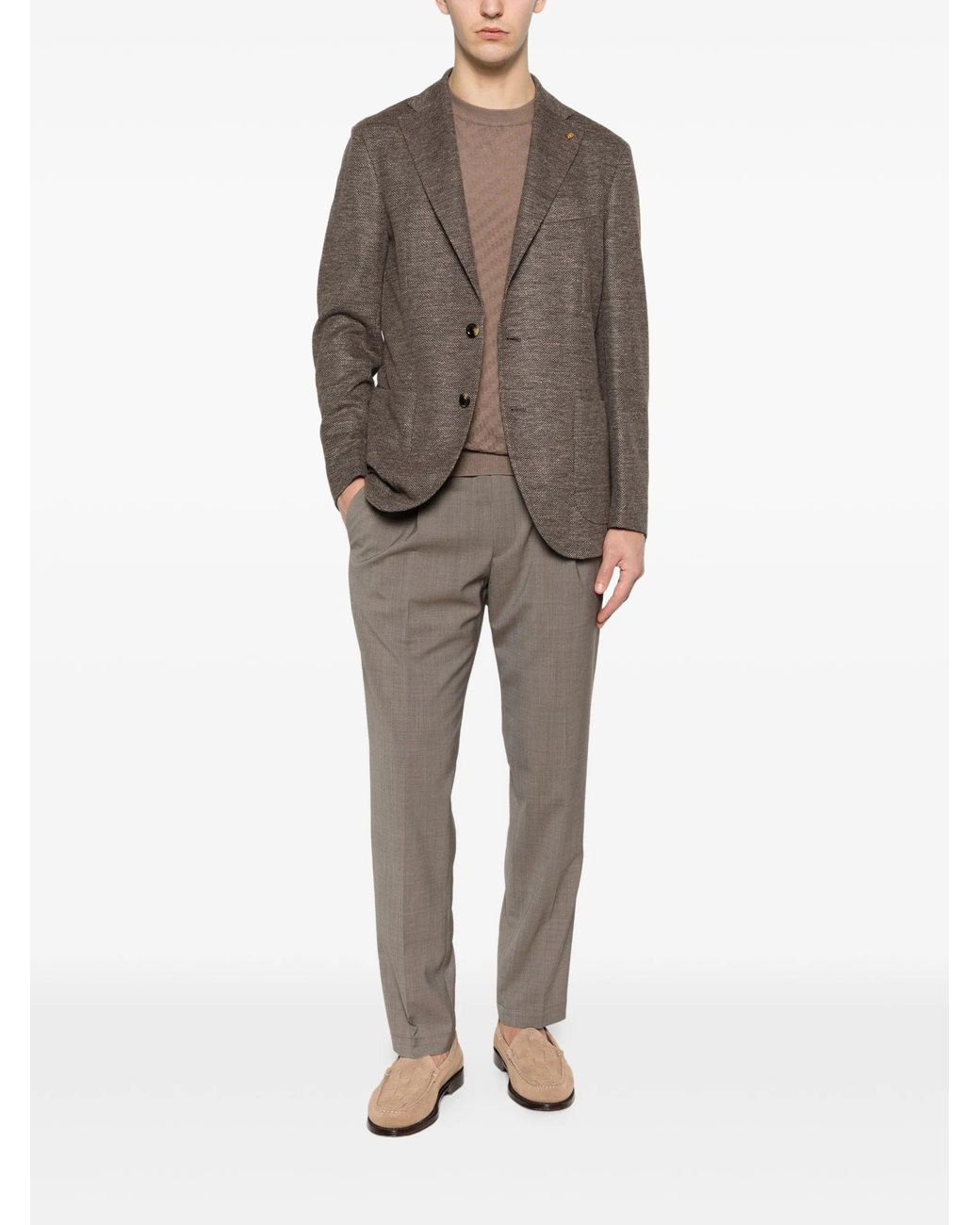 Latorre Brown Linen Cotton Jacket for men