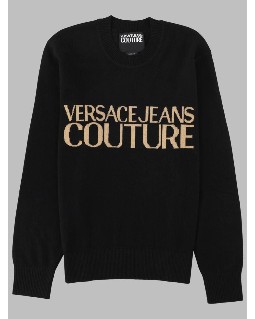 Versace Jeans Couture Black Maglia Con Logo for men