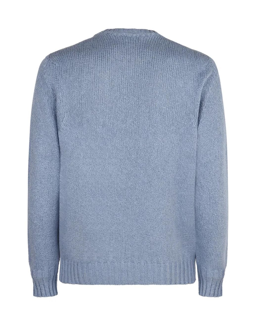 Drumohr Blue Cotton Sweater for men