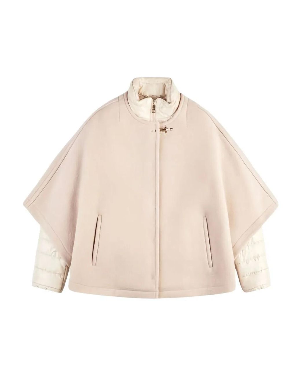 Fay Natural Wool High Neck Jacket