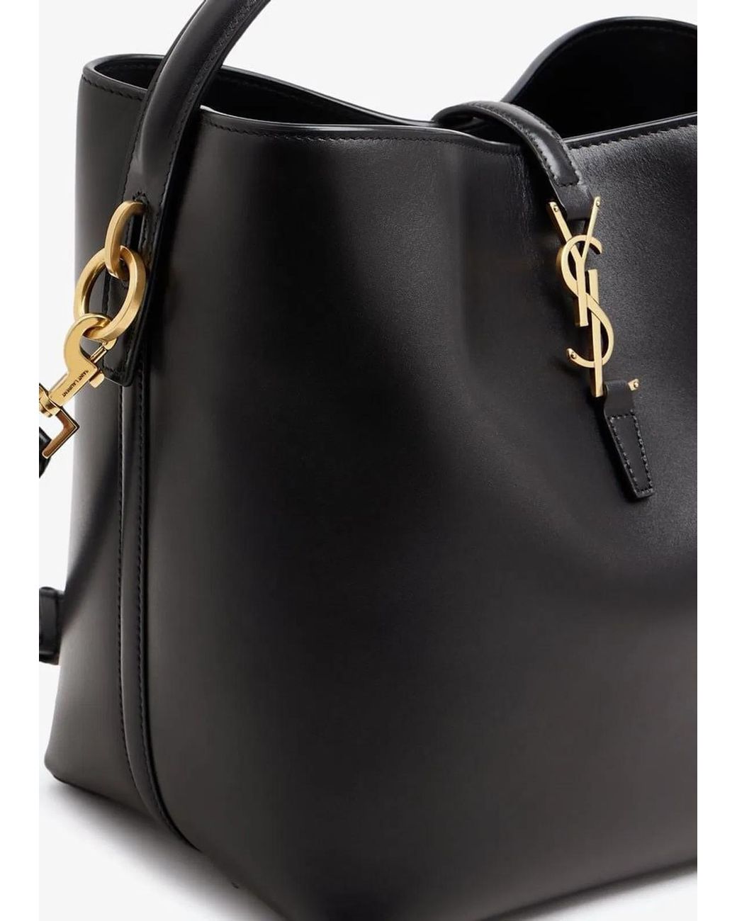 Saint Laurent Black Leather Le 37 Bucket Bag