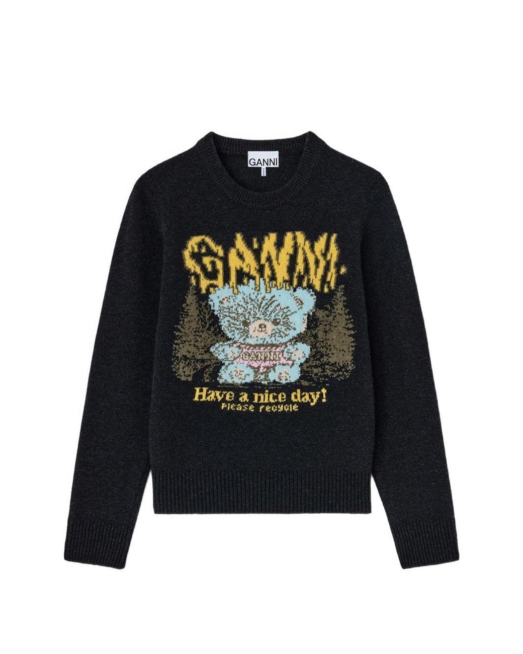 Ganni Black Wool Sweater