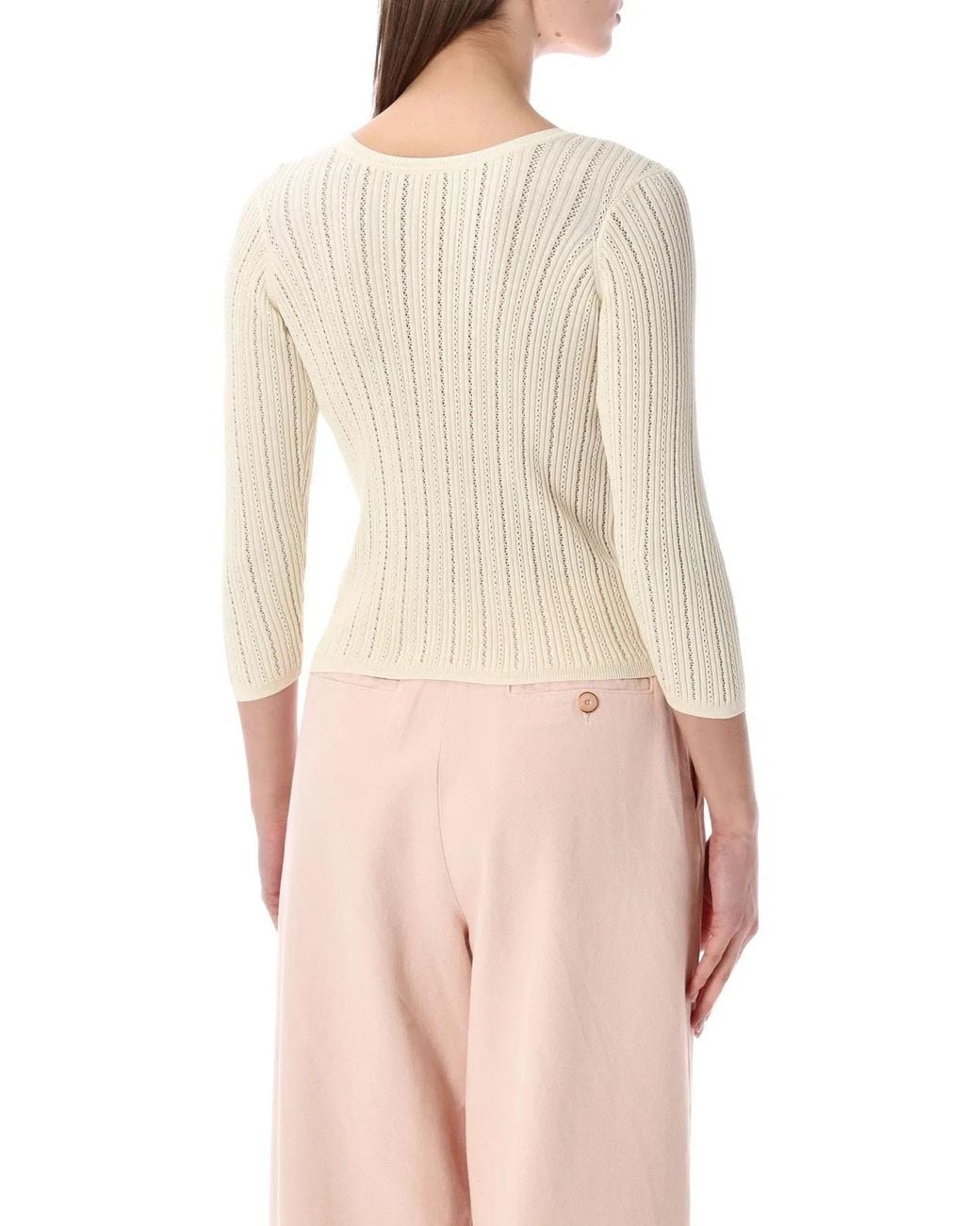 Sessun White Sessùn Alencar Cable-Knit Jumper
