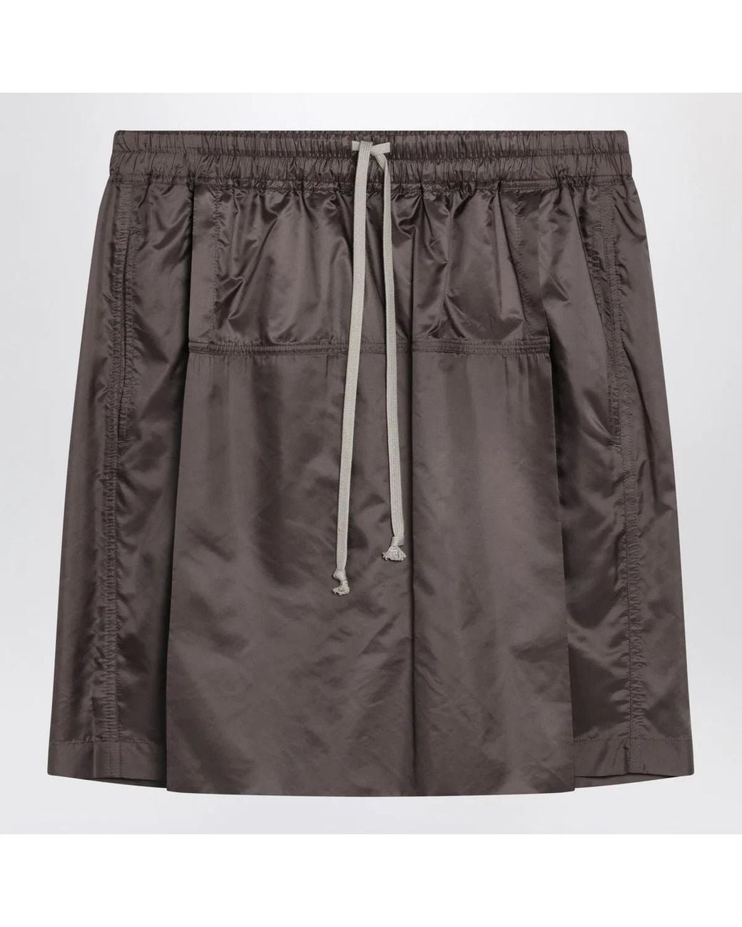 Moncler Brown Mud-Colored Drawstring Kilt Shorts for men