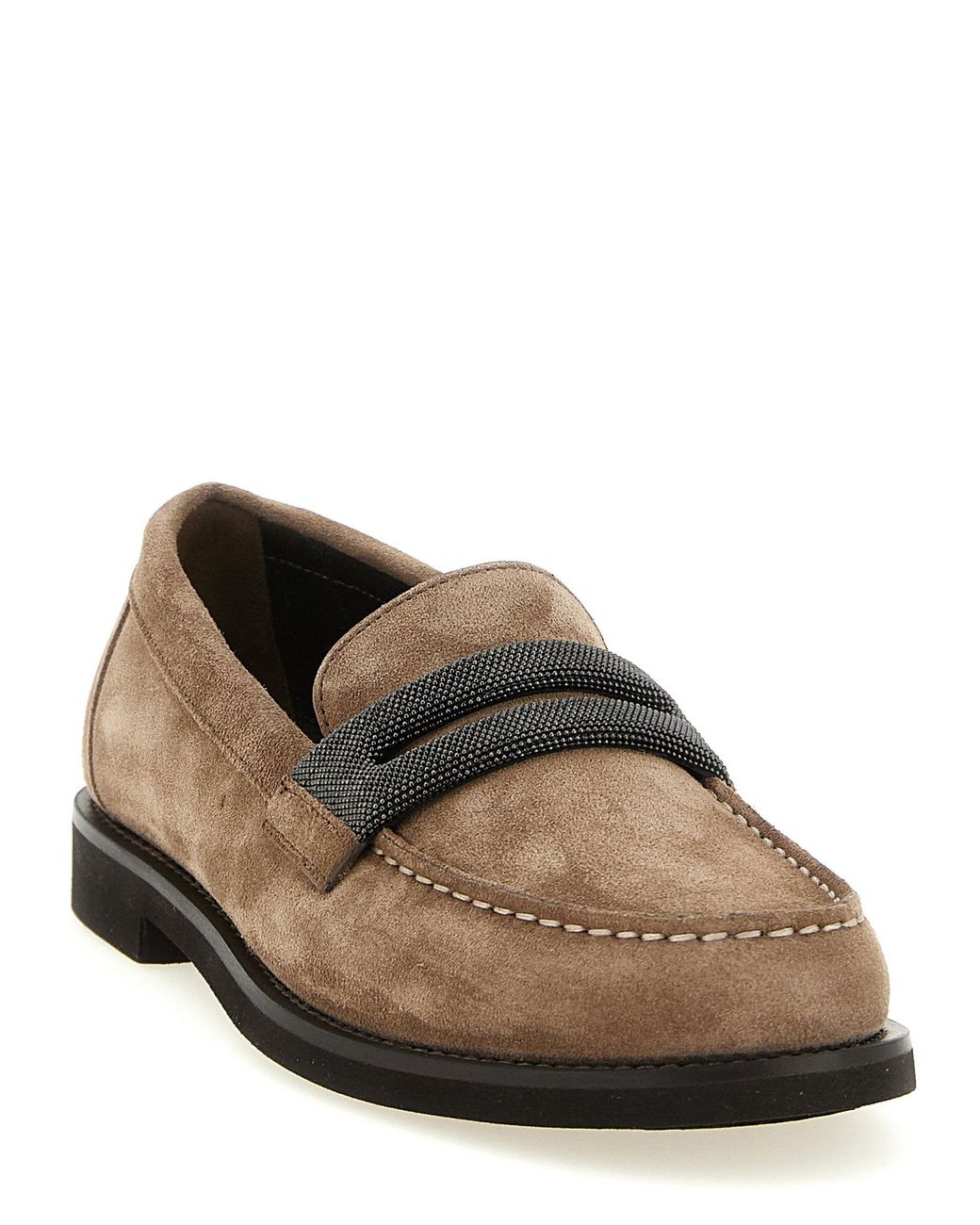 Brunello Cucinelli Brown 'Precious Clamp' Loafers