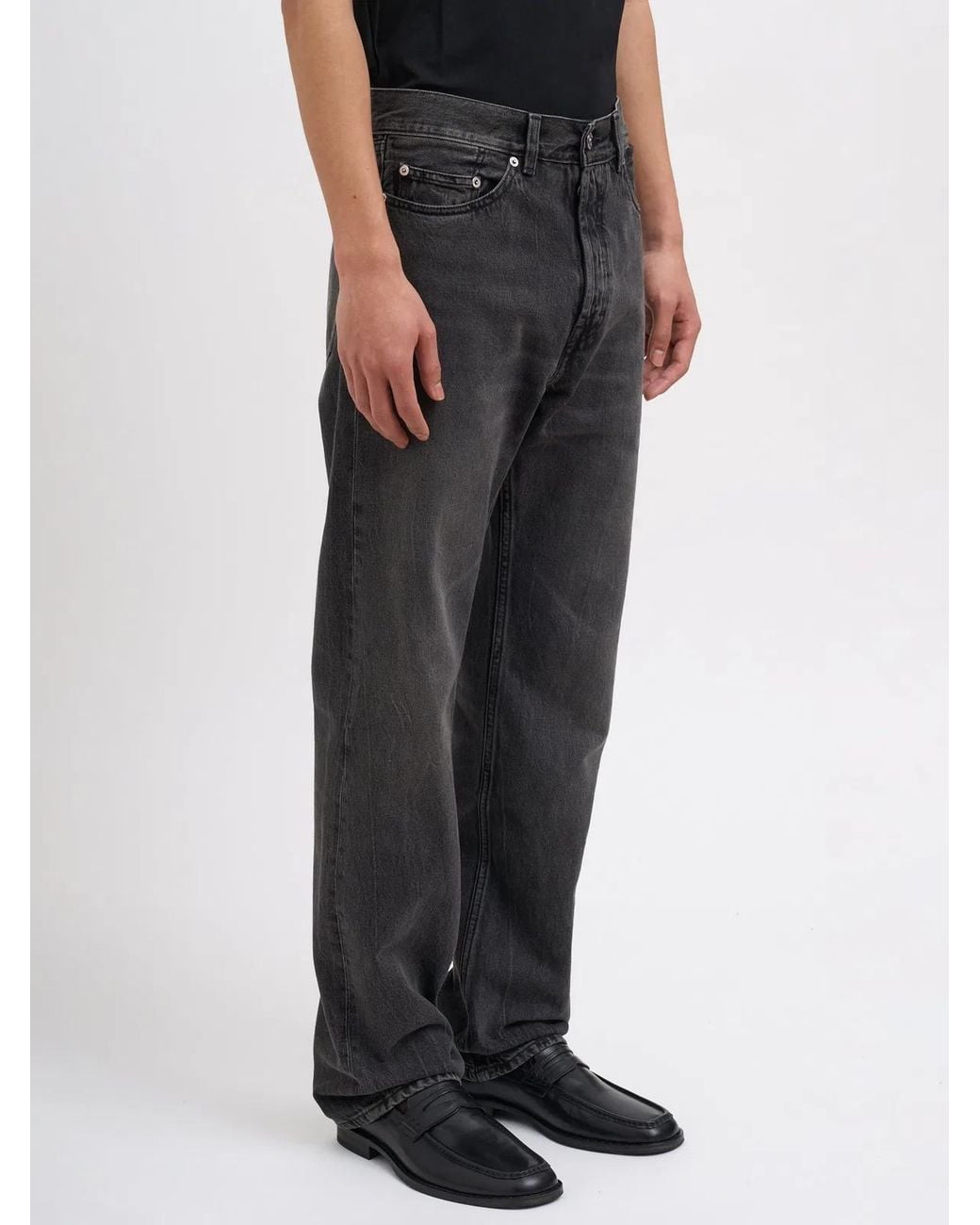 Our Legacy Black First Cut Pants Graphite Wave Selvedge for men