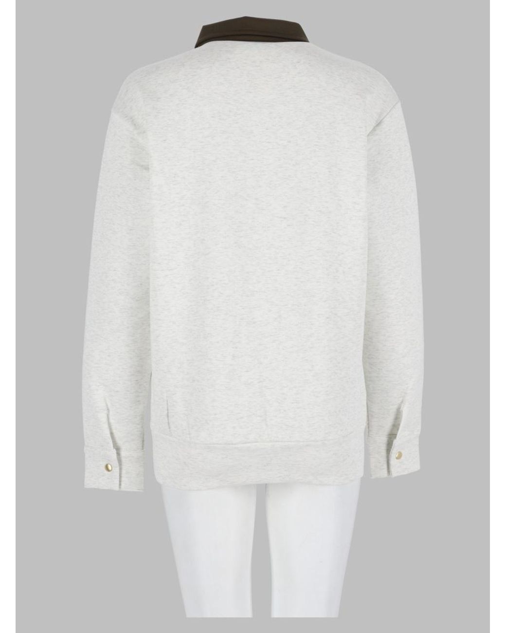 HOUSE OF GRAVITY White Hog Button Polo Sweater