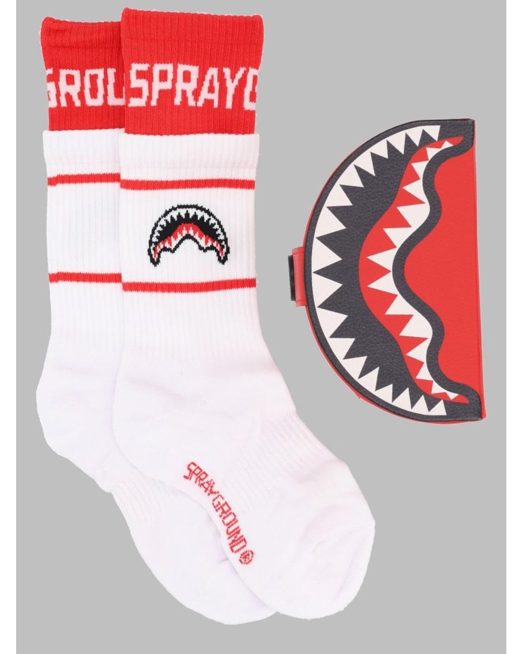 Sprayground Red Spray-Pattern Crew Socks For Kids