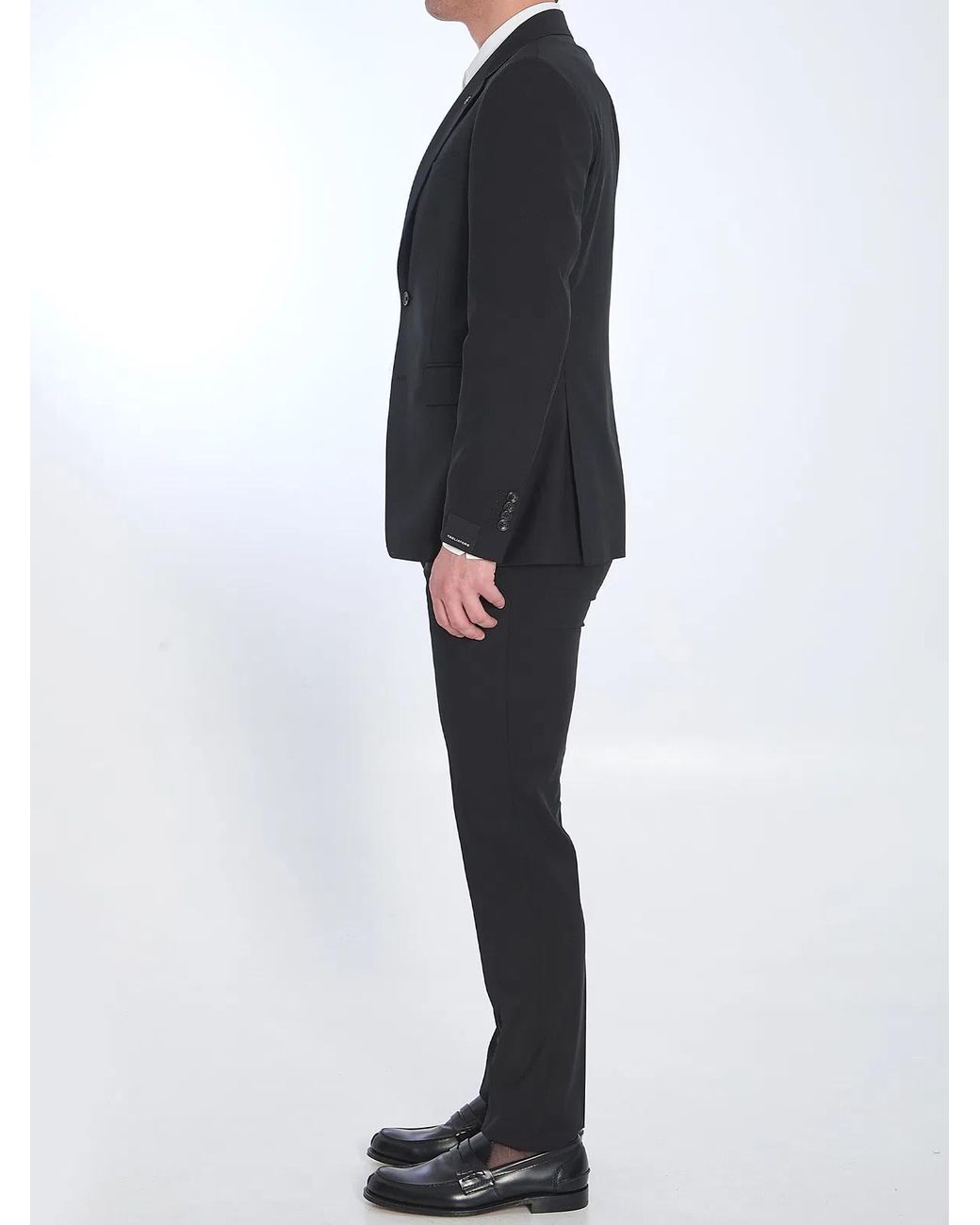 Tagliatore Black Virgin Wool Two-Piece Suit for men