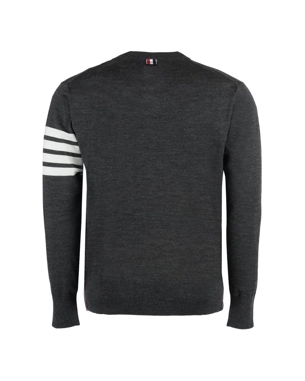 Thom Browne Black Wool 4-Bar Pullover for men