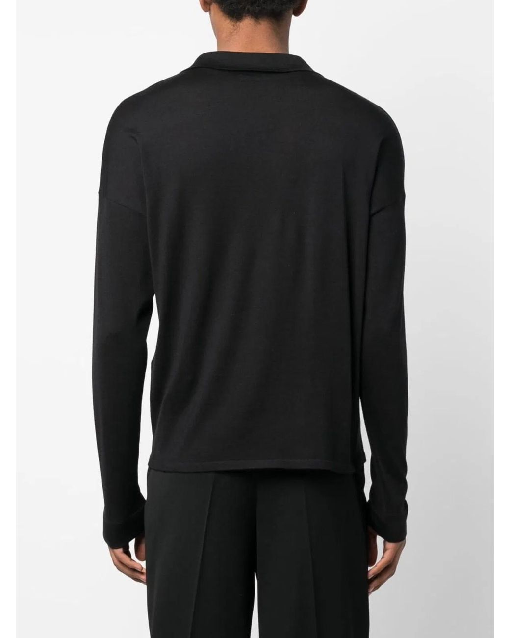 Saint Laurent Black Rich Wool-Silk Sweatshirt for men